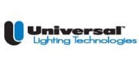 A logo of the company universal lighting technology.