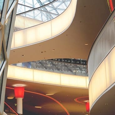 A view of the inside of an airport terminal.