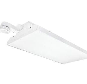 A white light fixture hanging from the ceiling.