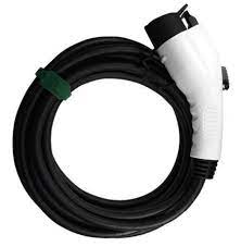 A black and white electric car charger.