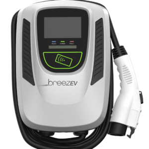 A white and black electric car charger