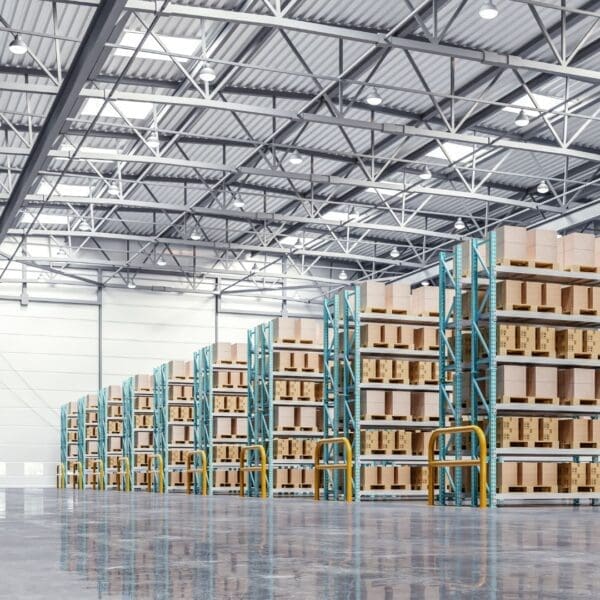 A warehouse filled with lots of shelves and boxes.