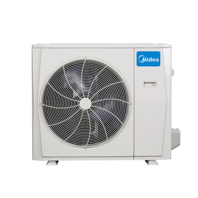 Single large fan heat pump exterior unit