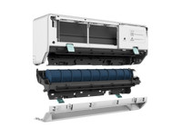 Disassembled printer drum and toner unit