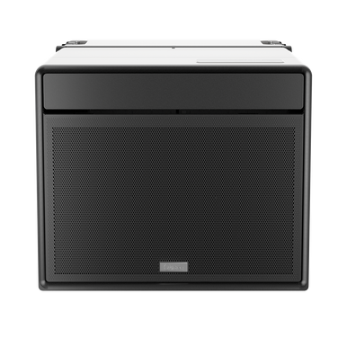 Black rectangular speaker with front grille