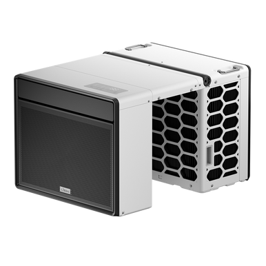 White modular computer server units with honeycomb vents