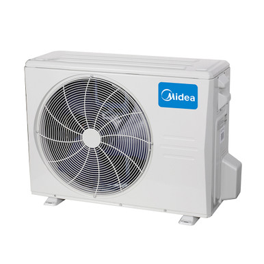 Outdoor air conditioner unit with logo
