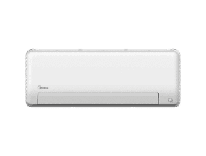 Compact air conditioner on black background